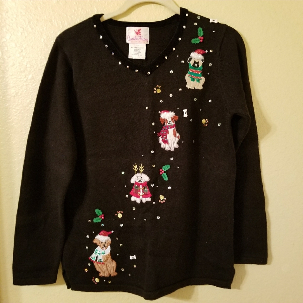 NEW Quacker factory Christmas Sweater Never Worn. RETAIL 125.